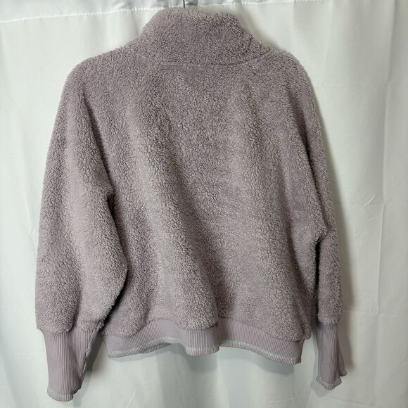 Athleta Lavender Women’s Tugga Sherpa Fleece Cropped Zip Jacket Size 2X Pockets - Picture 11 of 11